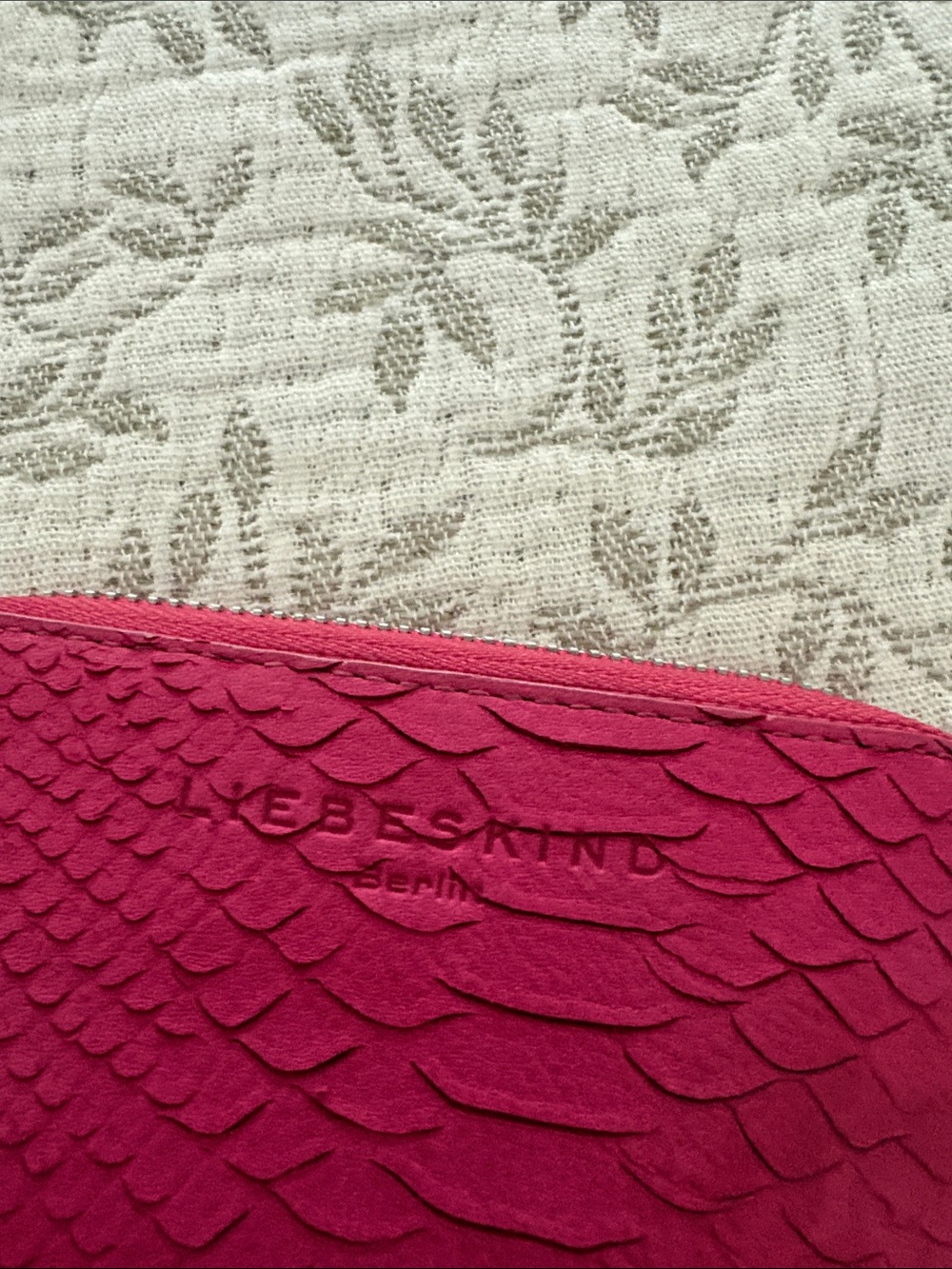 Liebeskind Raspberry Embossed Zip Wallet - Picture 2 of 4